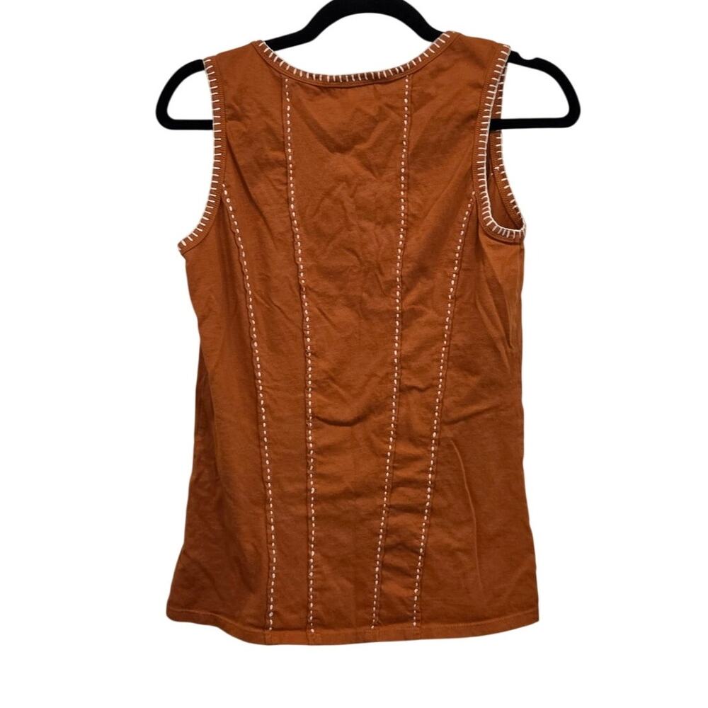 Idyllwind Miranda Lambert Western Contrast Stitch Tank Top Orange Womens Size L - Picture 2 of 13